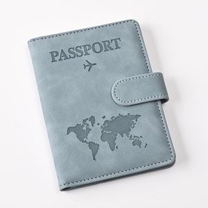Juego de Porta Pasaportes y Etiqueta de Equipaje de Cuero PU Grueso Personalizable, Impermeable, con Patrón de Letras - Product Image 4