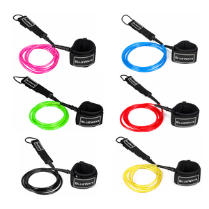 Laisse de SUP enroulée de 7 mm, 6 à 9 pieds, sangle de cheville rembourrée anti-emmêlement à <span class=keywords><strong>d</strong></span>égagement rapide, 6 couleurs vives pour le paddle et le <span class=keywords><strong>surf</strong></span> - Product Image 1