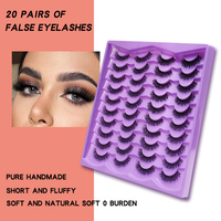 20 Paires de Cils Touffus 3D 5D, Extensions de Cils Faux Vison Naturel Long de 25 mm Faites à la Main en Vrac pour Maquillage, Modèles en Boîte