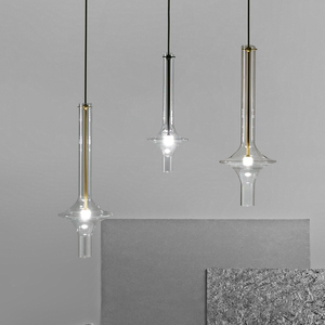 Candelabros de cristal para decoración de restaurante, iluminación colgante nórdica minimalista, diseño lateral de cama, luces LED modernas para hotel - Product Image 4
