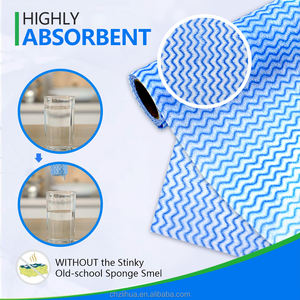 使い捨て不織布マイクロファイバーキッチンクリーニング布皿ぼろ赤オレンジグリーンブルー色 - Product Image 2