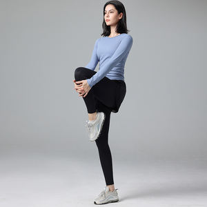 दो टुकड़े योग पैंट आंतरिक जेब पतली और हल्के बाहरी परत की आंतरिक जेब को छुपाते हैं - Product Image 5