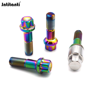 Nuevo <span class=keywords><strong>Tornillo</strong></span> de Rueda <span class=keywords><strong>Antirrobo</strong></span> Jntitanti Gr.5 con Asiento de Bola de Titanio y Llave, Grado 10.9, M14x1.5x45mm para Mercedes - Product Image 5