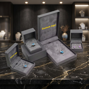 High End Jewlery <b>Box</b> Custom Logo Leather Ring <b>Box</b> Wedding <b>Earring</b> Bracelet Necklace Pu Leather Jewelry <b>Box</b> Packaging Luxury - Product Image 2