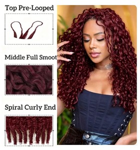 Remy Human Hair Burmese Curly Feathers Crochet Reusable Hair <b>Extension</b> Raw Cuticle Pre-separated Cheap Feathers Crochet Hair - Product Image 5