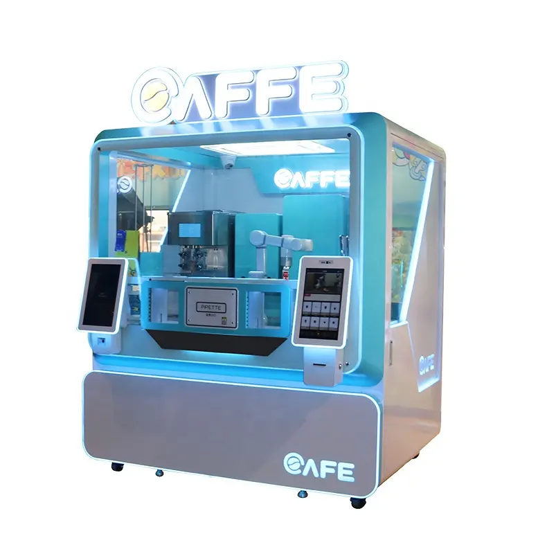 Màn Hình Cảm Ứng Châu Âu Robot Cà Phê Máy Bán Hàng Tự Động 8 Hương Vị Đường Phố Ngoài Trời Automatique Smart Coffee Máy Bán Hàng Tự Động