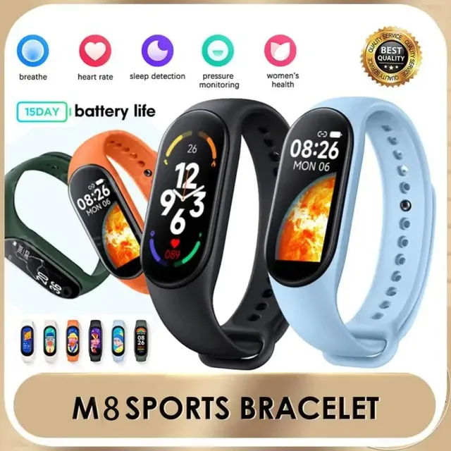 2025 Smart Bracelet Heart Rate Blood Pressure Monitor Step Music Sleep Monitoring Life Smart Fitness Calorie Tracker Watch