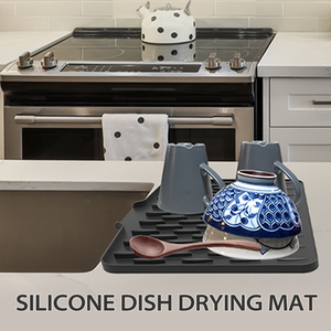 Alfombrilla de silicona para secar platos para mostrador de cocina, diseño de drenaje rápido para verduras, frutas, resistente al calor, antideslizante, seguro - Product Image 2