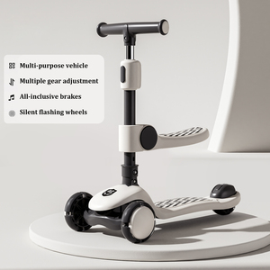 Patinete Infantil con Plegado de un Clic, Freno de Seguridad, Manillar Ajustable en 4 Niveles, Asiento Desmontable, Rodamientos Suaves, 3 Ruedas, Capacidad Máxima de 60 kg - Product Image 3