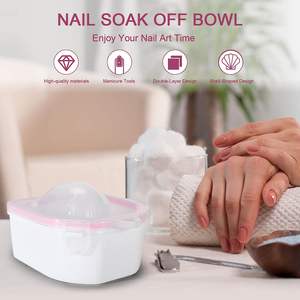 Cuenco para remojar uñas Cuencos de manicura de doble capa Mejora Espesar Acetona Soak off Gel Removedor de esmalte Cuenco para uñas acrílicas - Product Image 4