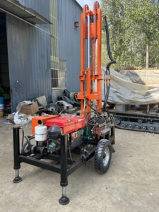 Xách tay 160m DTH Mini thủy lực giếng khoan Giàn Khoan Trailer gắn nước giếng Giàn Khoan với động cơ bơm động cơ thành phần cốt lõi - Product Image 3