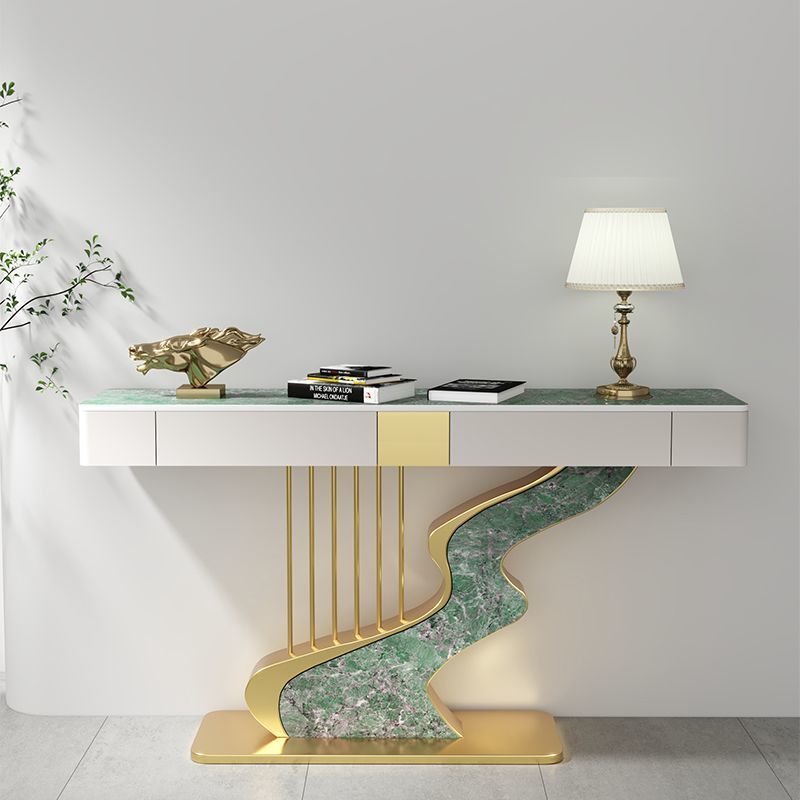 Lastra di roccia bianca Snow Mountain con cornice dorata