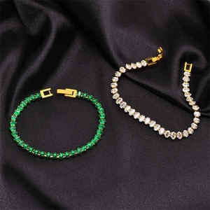 Fashion Anniversary <b>Bracelet</b> Gold Stainless Steel Tennis Chain Zircon <b>Bracelet</b> - Product Image 2