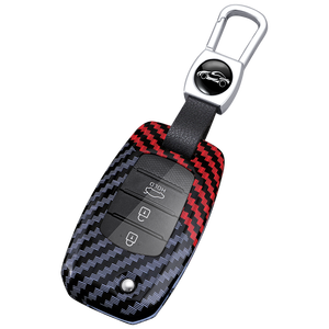 เคสกุญแจรถยนต์ลายคาร์บอนไฟเบอร์ ABS สำหรับ KIA K3 KX3 Sportage <span class=keywords><strong>R</strong></span> GT KV7 พร้อมพวงกุญแจและอุปกรณ์เสริมจากโรงงาน - Product Image 2