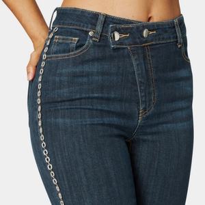 Jeans Ajustados de Cintura Alta con Pedrería para Mujer, Pantalones de Mezclilla Elásticos y Transpirables, Estilo Casual, Nuevos, OEM - Product Image 4