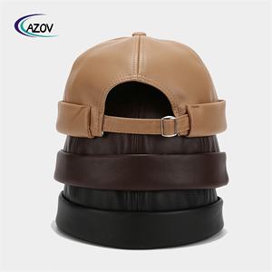 Cappello da padrone di casa cinese con bordo leggero in pelle tinta unita semplice cappello stile retrò con cappello di <span class=keywords><strong>Yupi</strong></span> - Product Image 4