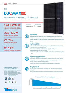 Paneles Fotovoltaicos Trinasolar TSM-DEG18MC.20(II) Bifaciales de Doble Vidrio, 150 Celdas Mono, 480W-505W, 21% de Eficiencia - Product Image 3