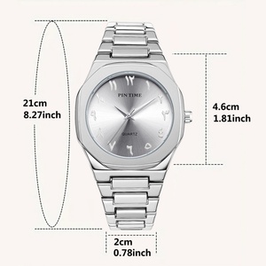 Venta al por mayor de relojes de lujo con logotipo personalizado de negocios de aleación de plata banda esfera árabe para hombres logotipo personalizado Montre Pour Homme Arabe - Product Image 6