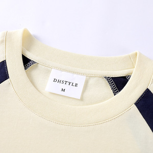 Trendy Color-Blocked Crew Neck Short Sleeve T-Shirt 240gsm Pure Cotton Unisex Leisure Wear Customizable Logo Design - Product Image 2