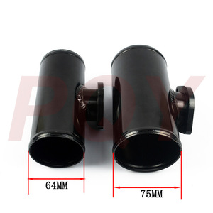 ท่ออลูมิเนียมเชื่อมต่อวาล์วไอเสีย Poyracing ขนาด 3 นิ้ว สีเงิน สำหรับชุดอินเตอร์คูลเลอร์ ชุดอัพเกรด - Product Image 5