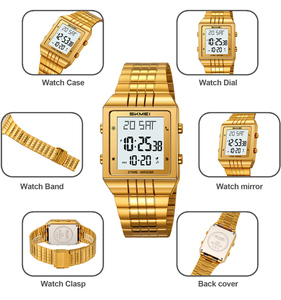 Fournisseurs de premier plan <span class=keywords><strong>SKMEI</strong></span> 2335 Fabricant de montres numériques en métal doré <span class=keywords><strong>Chrono</strong></span> Montres de sport étanches en acier inoxydable pour hommes - Product Image 4