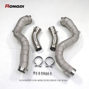 ท่อดาวน์ไปป์ W205 C63 สำหรับ Mercedes Benz AMG W205 C63 แบบมีแคทพร้อมแผ่นกันความร้อน - Product Image 1