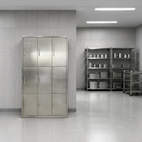 SCEELAB Prix d'usine Casier en acier inoxydable, plusieurs modèles, compartiment à chaussures en option, armoire de laboratoire