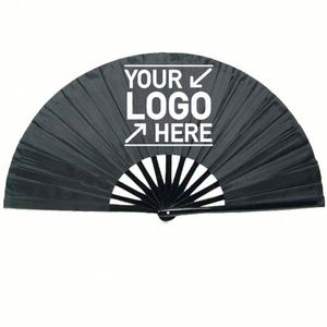 High Quality Durable Custom LOGO Cartoon Traditional Hand <b>Fan</b> 13 Inches 33CM <b>Large</b> Painted Bamboo for Party - Product Image 1