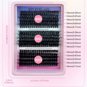 Extensiones de Pestañas en Racimo 60D 80D 100D, Extensiones de Pestañas Individuales de 10-18 mm, Extensiones de Pestañas DIY - Product Image 5