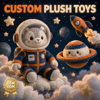 Jouets en peluche personnalisés pour chats astronautes OEM ODM, animaux en peluche chat spatial, fusée, Saturne, vente en gros