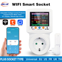 JIUJI Smart Home Tuya App Contrôle à distance Affichage du coût des kWh en temps réel Prise EU 16A WiFi Compteur intelligent Disjoncteur CE
