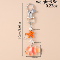 Llaveros de Playa de Verano con Temática Oceánica, Lindos Llaveros de Pez Payaso, Llaveros de Vida Marina, Anillo de Llavero de Estrella de Mar, Colgante de Dijes Marinos, Llavero en Miniatura