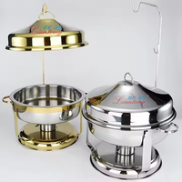 Wirtschaftliche Edelstahl-Chafing Dish mit Großer Kapazität, Hängendem Kupferdeckel, Moderner Buffet-Wärmer für Hotels und Gastronomie