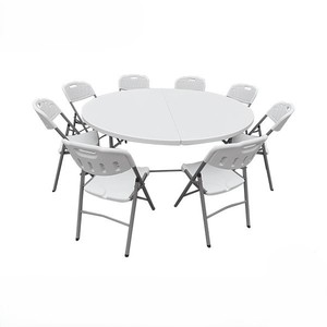 Meubles de salle à manger d'extérieur portables en plastique HDPE rond pliable moderne, <span class=keywords><strong>table</strong></span> de salle à manger pour <span class=keywords><strong>10</strong></span> <span class=keywords><strong>personnes</strong></span> pour banquet - Product Image 4