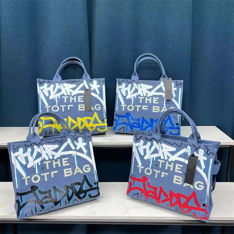 2022 Summer Trend Graffiti Purse And Handbag Contrasting colors Geometric Cross Body Bag For Womens Canvas Tote Bags