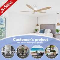 1stshine plafond ventilateur 60 pouces dc moteur moderne 5 boisées solides lames ventilateur de plafond avec télécommande