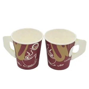 China supplier YiNuo 7oz high quality low price hot drink disposable paper cup with handle