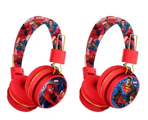 Nuovo cartone animato Spider-Man senza fili BT cuffie auricolari Stereo pieghevoli Super Bass rumore Cancelling microfono auricolare per telefono portatile