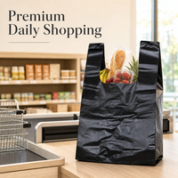 Sacs en plastique transparents en PEHD, personnalisés, imprimés, robustes, recyclables, imperméables, souples, avec poignées, pour remerciement, vente en gros