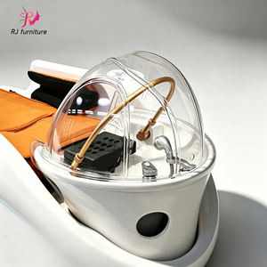 Lit de lavage de cheveux électrique de luxe en fibre de verre avec massage et lumière LED pour salon de coiffure, barbier et spa - Product Image 2