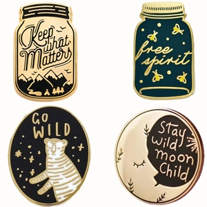 Molde de por vida de alta calidad a medida, accesorios de Metal de diseño personalizado, Stay <span class=keywords><strong>Wild</strong></span> <span class=keywords><strong>Moon</strong></span> Child Keep What Matters, Pin de regalo promocional - Product Image 2