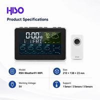 Station météo numérique intelligente WiFi Tuya avec écran LCD, thermomètre, hygromètre, contrôle par application, capteur de température et d'humidité
