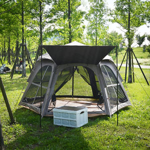 Tienda emergente de protección UV portátil <span class=keywords><strong>2</strong></span> en 1, toldo automático Hexagonal con pegamento negro <span class=keywords><strong>para</strong></span> acampar al aire libre y picnics - Product Image 2