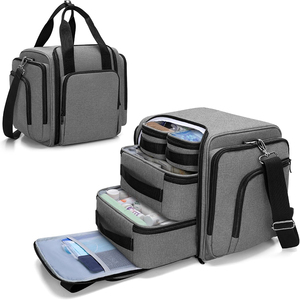 Sac de transport médical d'urgence en polyester léger et imperméable, grand organisateur de pilules avec 4 pochettes intérieures amovibles - Product Image 1