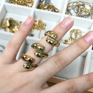 Anillos Abiertos Gruesos de Acero Inoxidable con Baño de Oro de 18K, Geométricos, Ajustables, Estilo Vintage para Mujer, Ideales para Boda y Compromiso, Venta al por Mayor - Product Image 2