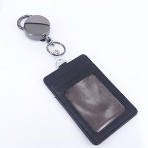Porte-cartes en cuir PVC vertical étanche avec accessoire de carte d'identité rétractable pour bobine d'insigne - Product Image 1