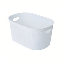 Panier Intreccio L Blanc 570x370x275mm en PP, Organisateur de Rangement pour Vêtements de Salle de Bain
