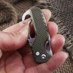 Ensemble de couteaux pliants portables avec crochet dentelé, porte-clés, outil de survie pour le camping en plein air et ouvre-boîte cadeau - Product Image 3