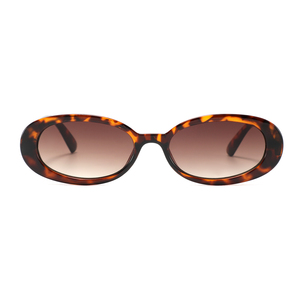 Gafas de sol con Montura de plástico UV400, gafas de moda con logotipo personalizado, gafas de sol ovaladas Vintage para mujer - Product Image 3