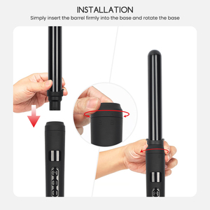 <span class=keywords><strong>Ondas</strong></span> de barril intercambiables automáticas, estilizador de pelo, rizador de pelo automático de cerámica mágica, juego de pinzas, varita de hierro rizado de temperatura LCD - Product Image 3